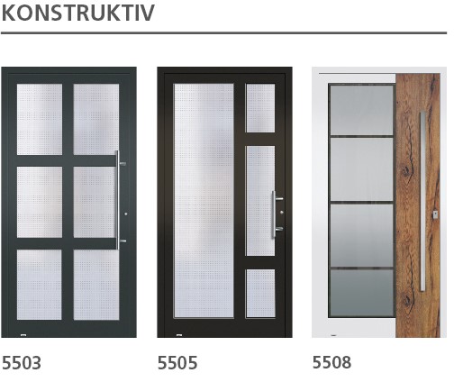 Haustüren aus Aluminium, Edition Konstruktiv